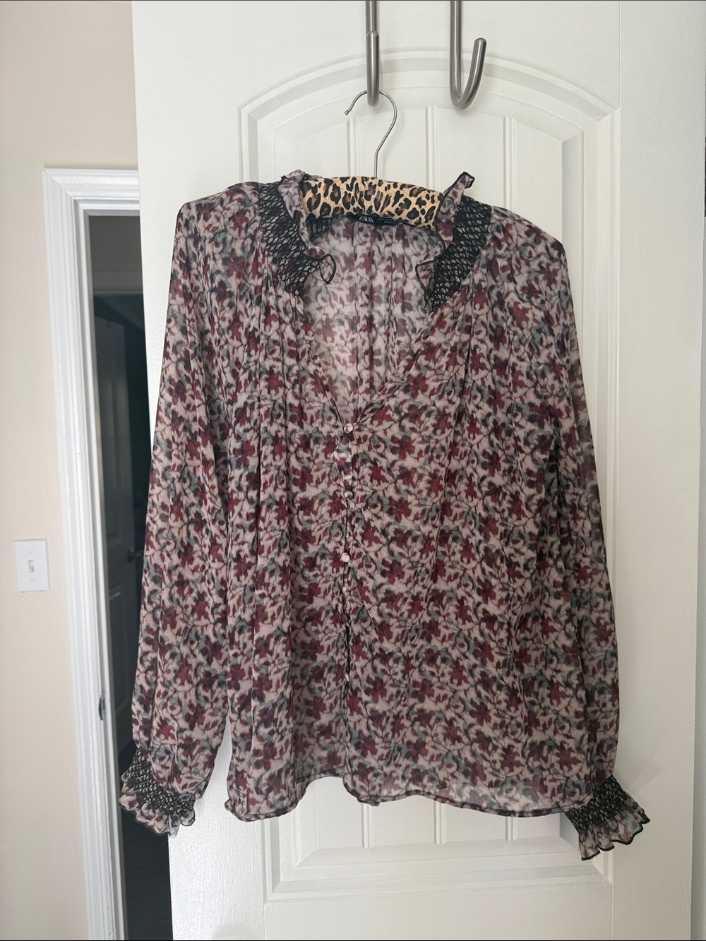 sheer zara blouse